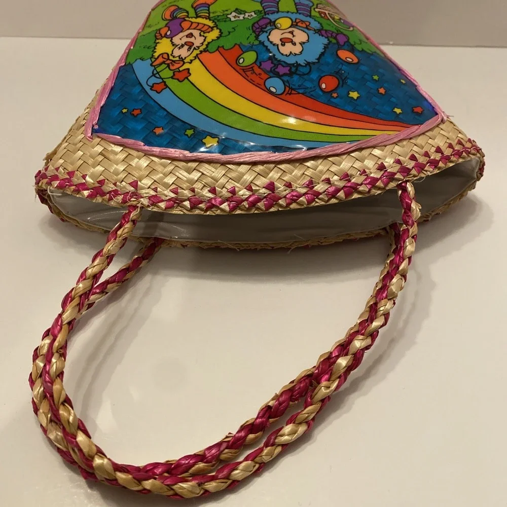 Vintage 1983 Hallmark Cards Rainbow Brite Twink Easter Woven Rattan Basket Purse